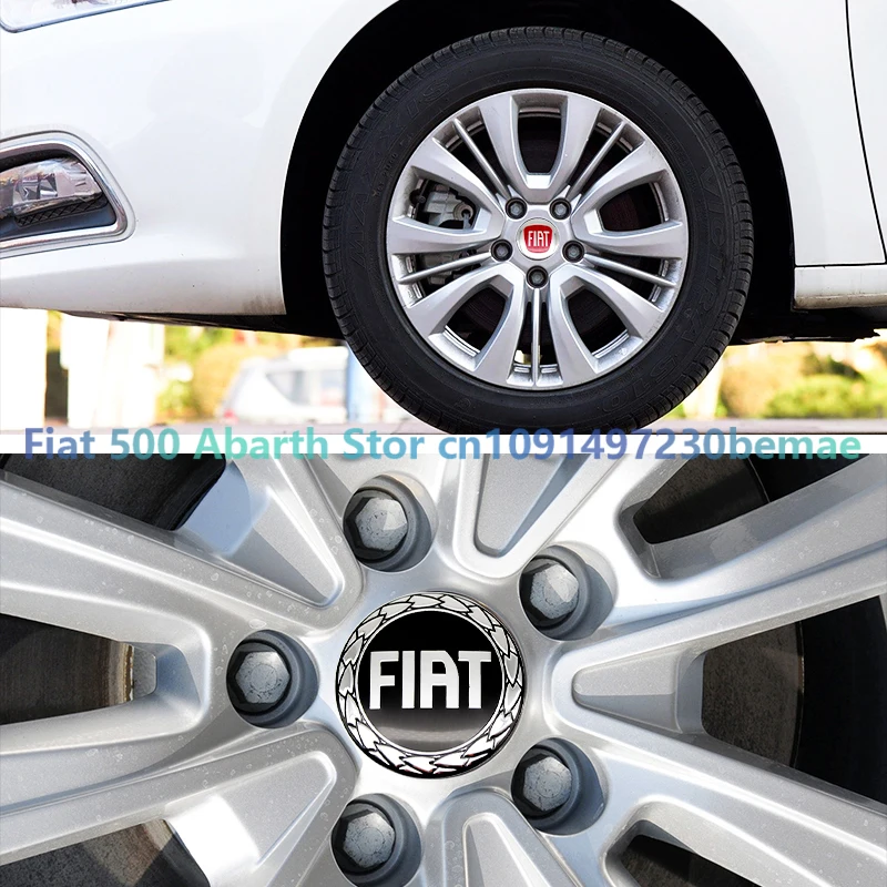 4Pc 56mm Car Wheel Center Hub Cap Stickers Auto Rim Cover Emblem Badge Fo FIAT Astra Grande Punto 500 Tipo UNO Panda Freemont