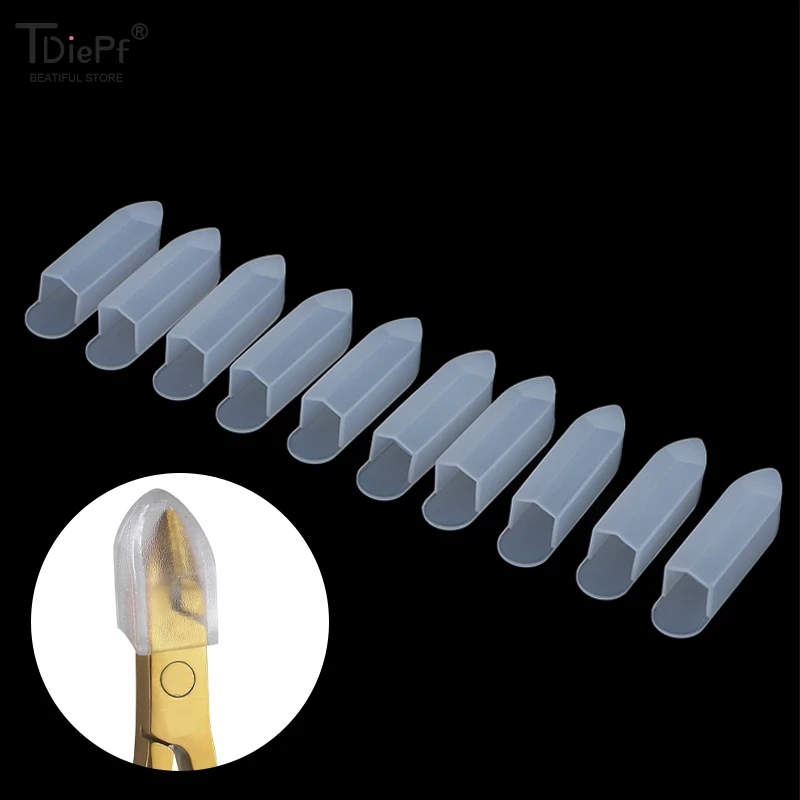 10PCS/Pack Clear Dead Skin Clamp Sleeve Nipper Cover Protective Sleeve For Nail Cuticle Scissors Manicure Dead Skin Tweezers Cap