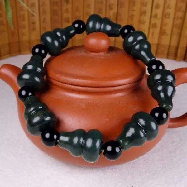 

Браслет из нефрита Хэтянь Фулу с сапфировой вставкой, модный универсальный браслет для мужчин и женщин