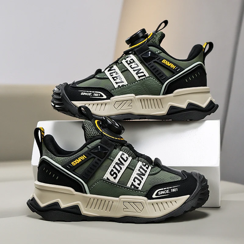 

Детская обувь, кроссовки для мальчиков, роскошные модные кроссовки на толстой подошве из искусственной кожи, массивная детская школьная повседневная спортивная обувь для бега для мальчиков