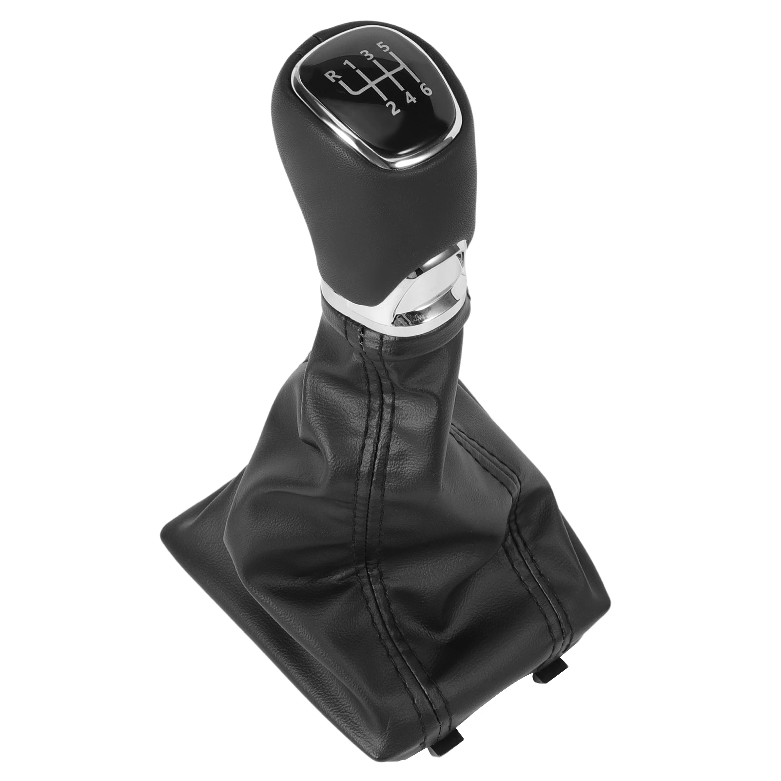 6 Speed Gear Shift Knob Gaitor Boot Manual PU Leather + Plastic Compatible with Skoda Octavia 3 III 5E 2012-2021
