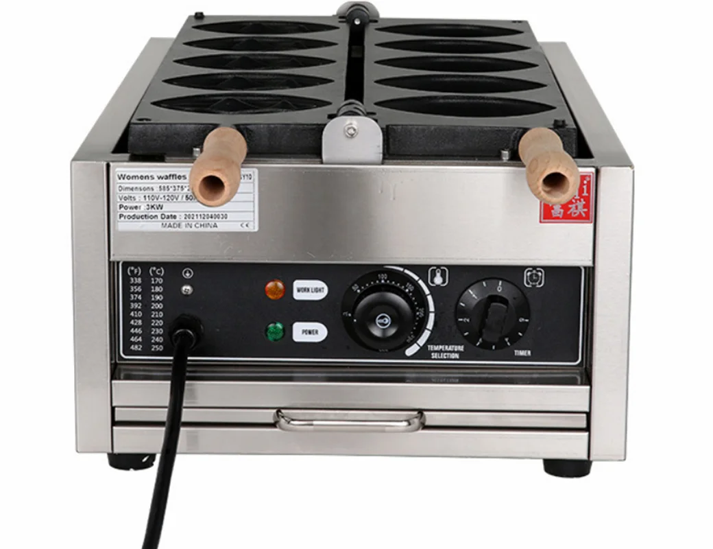 Máquina eléctrica para hacer gofres para mujer, dispositivo de cocina con diseño de moda comercial, 5 piezas, Taiwán