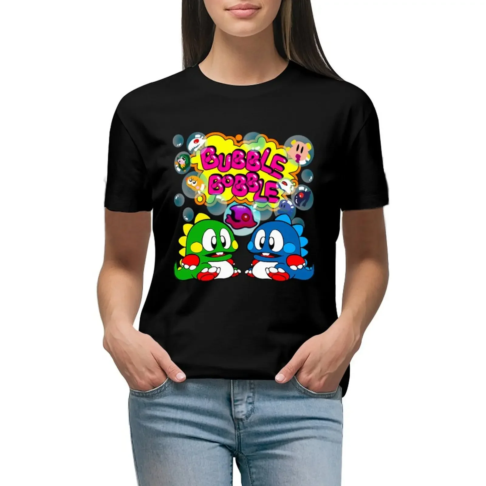 Bubble Bobble Retro T-Shirt plus size tops quick drying funny t shirts for Women