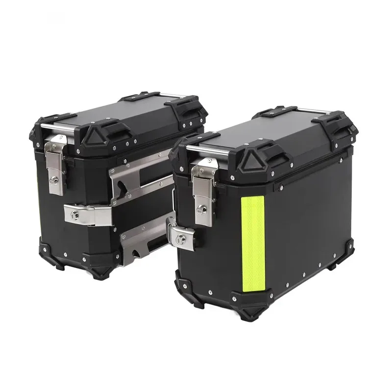 

Factory Hot Selling Aluminum Motorcycle Side Box 35L 38L Motorcycle Side Case Key Lock Lage Storage Edge Boxes Universal Motorcy