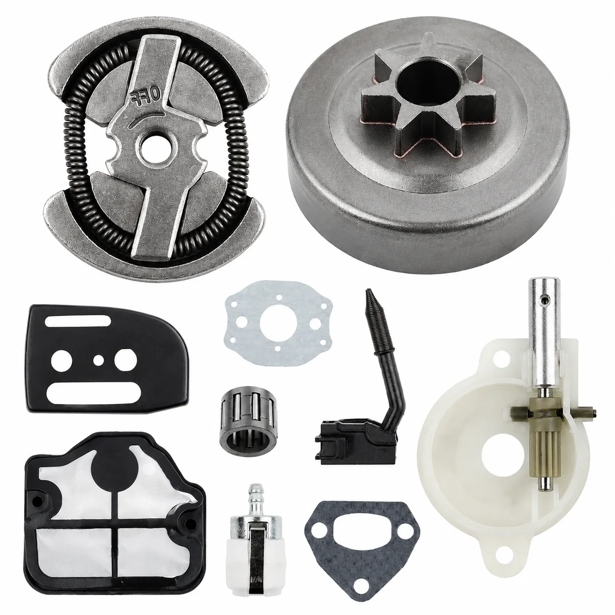 .325 7T Clutch Drum Oil Pump Air Filter Kit For Husqvarna 142 141 137 136 36 41 Chainsaw Replaces 530069342 545036801 530047855