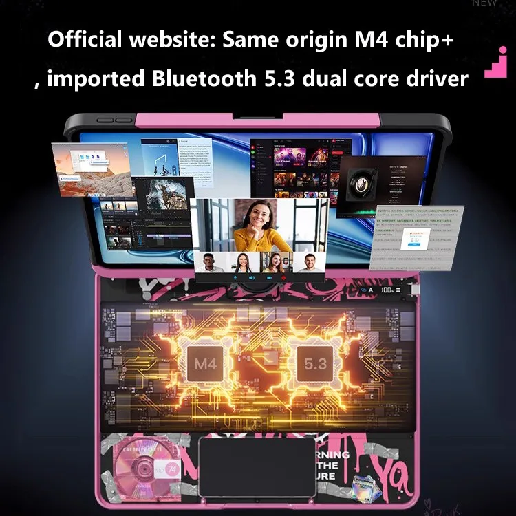 for IPad Mini 6th / Mini 7th Gen 8.3 Inch 2024 A17 Pro Mini 6 A2568 Backlight Acrylic Touchpad Keyboard Case Invisible Pen Slot