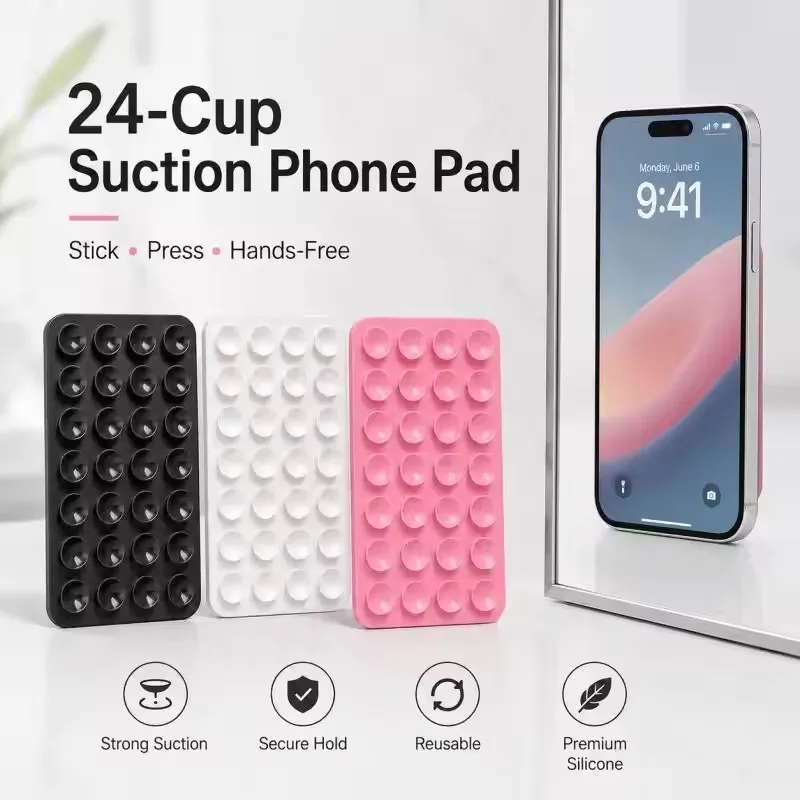 

Silicone Wall Suction Cup Bracket Creative Multifunctional Wall Mounted Suction Cup Anti Slip Single-sided Phone Case Sticker