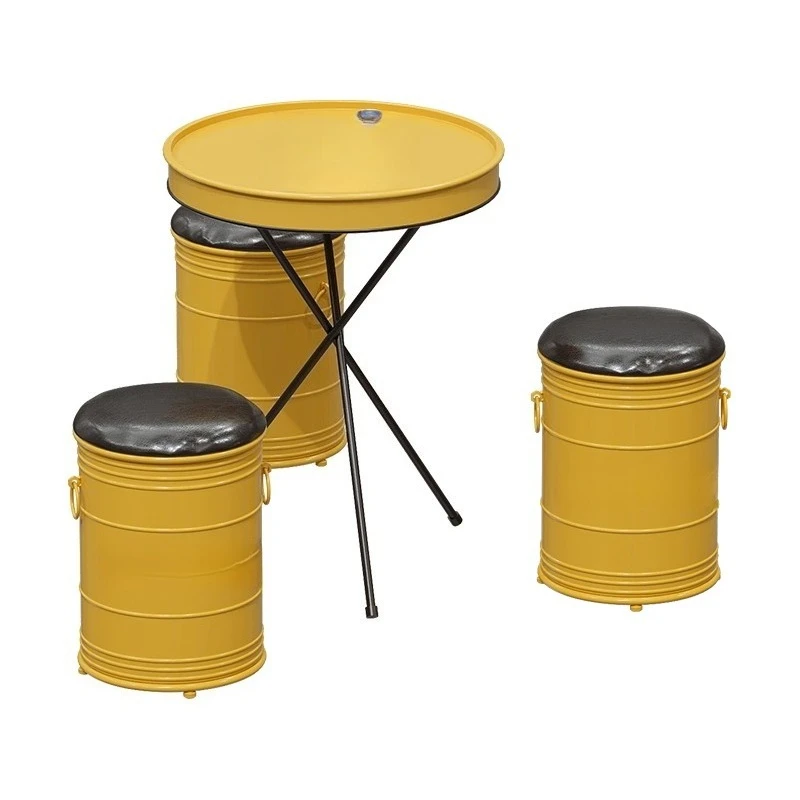 

Outdoor table and chair combination milk tea shop wrought iron Internet celebrity stool creative