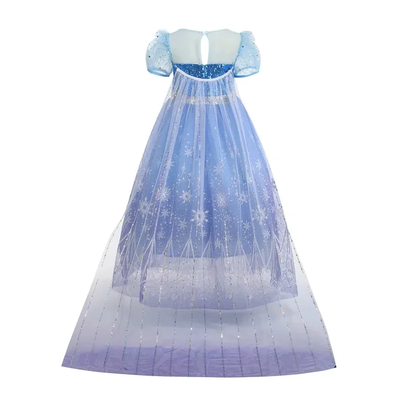 Vestido de lentejuelas de princesa Elsa Frozen de malla de estilo occidental para niñas de Halloween disfraz cosplay om [8