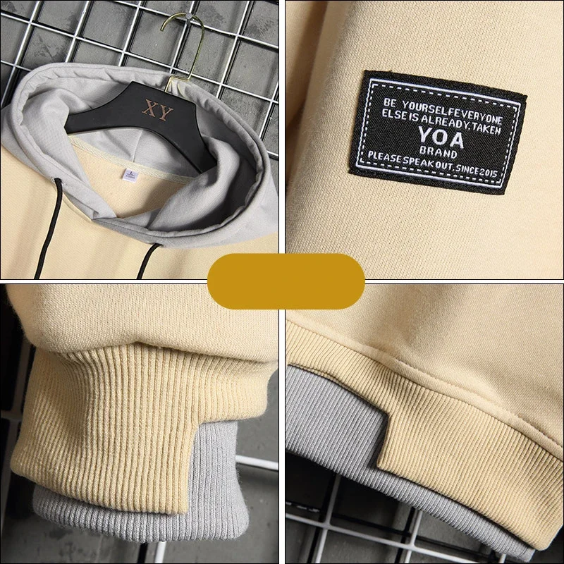 Men Hoodies Sweatshirt Casual Fashion Clothes Mens Korean Harajuku Hip Hop Pullover Hooded Streetwear Loose Large Size 4XL