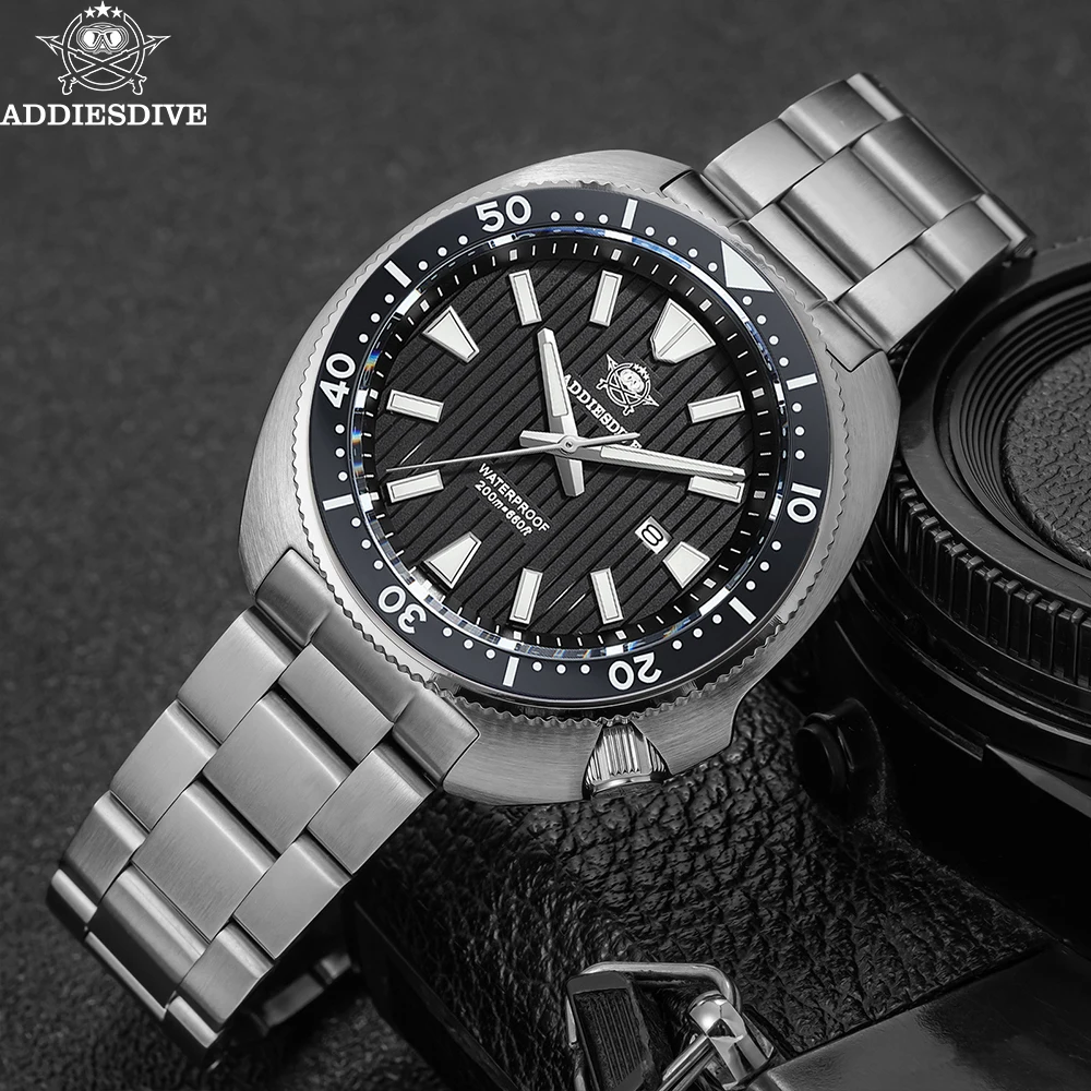 

ADDIESDIVE New Watch for Men Sapphire AR Coated Diving Luminous Ceramic Bezel Quartz Wristwatch 200m Waterproof Men's Watch