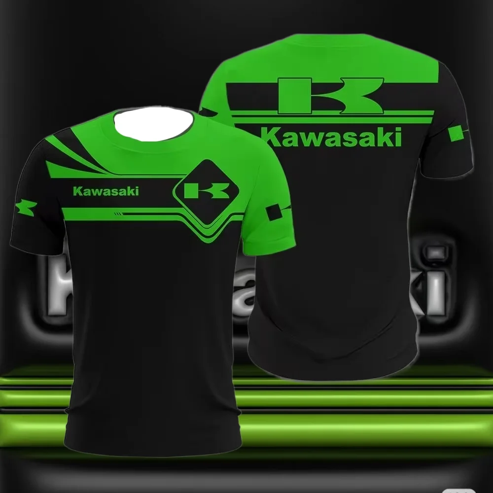 

25/26Kawasaki, оригинальная авторизованная футболка, футболка с принтом, быстросохнущая, впитывающая пот, свободная, удобная, локомотив, модная мото