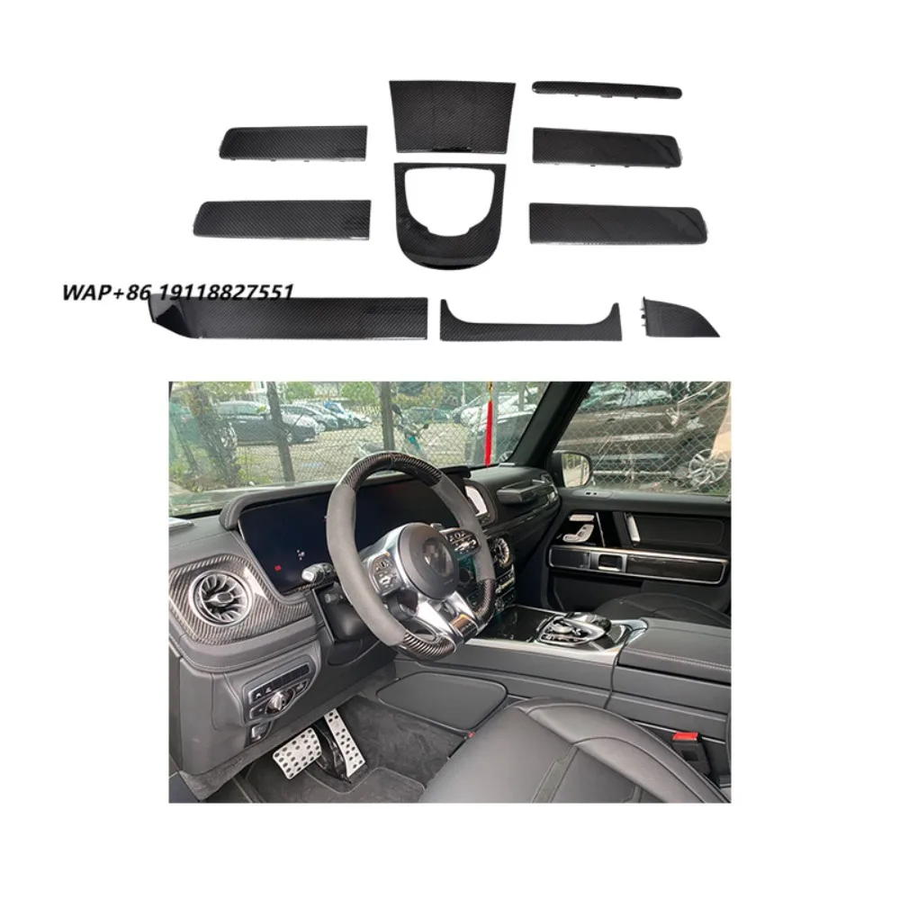 Interior Trim Armrest Central Console Panel Gearshift Handle Door Panel Cover for W464-G63-2019-2023 Upgrade for