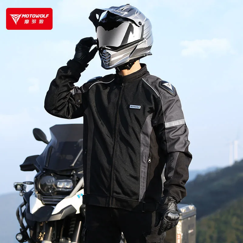 

Motowolf Motorcycle Riding Jacket Four Seasons Windproof Anti Off Road Racing Suit Men Rider Equipment With CE Protective Gear