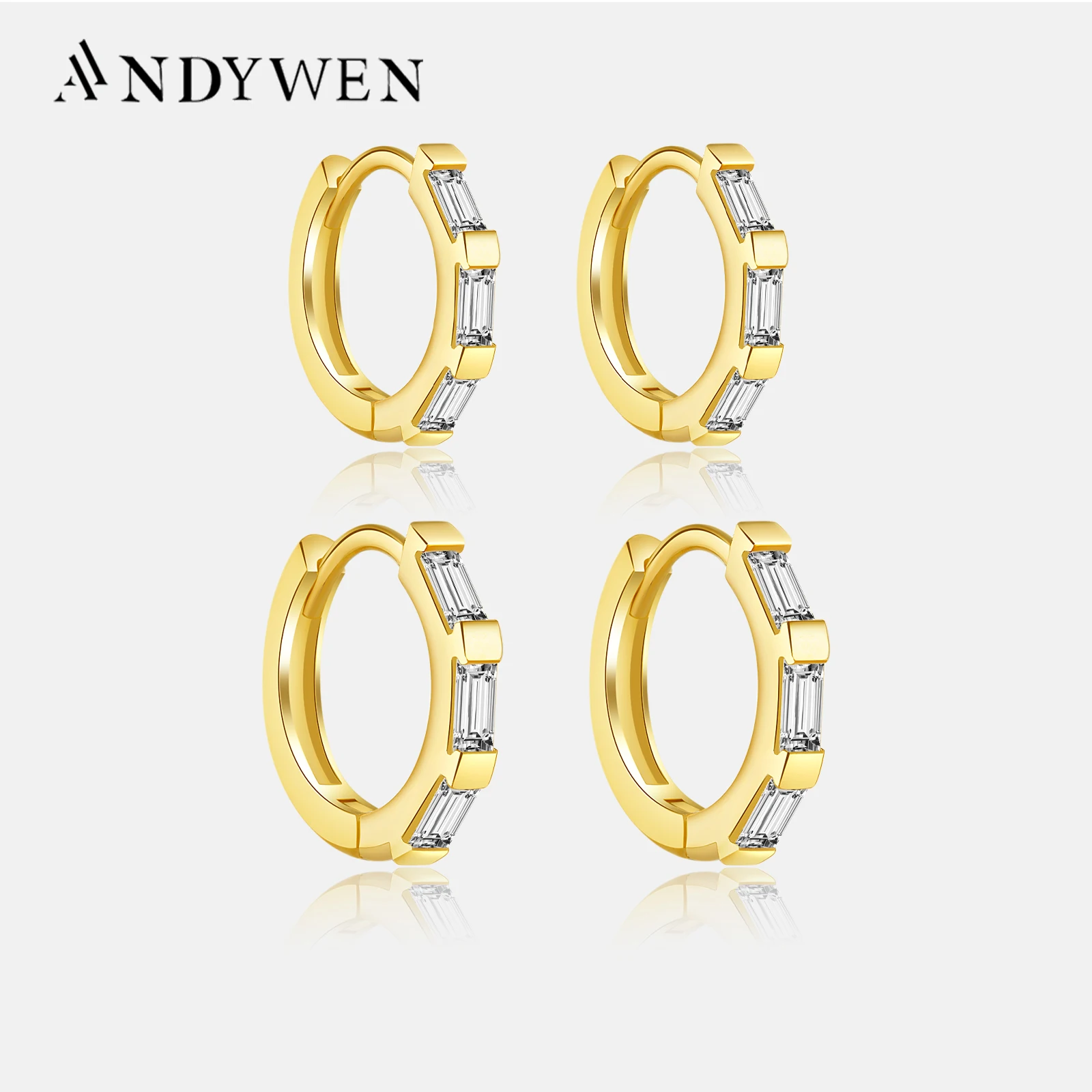 

Круглые Кольца ANDYWEN, кольца-клипсы, серебряные Мини-кольца 7 мм, круглые кольца Huggies, пирсинг из циркония, популярные ювелирные изделия с фианитами