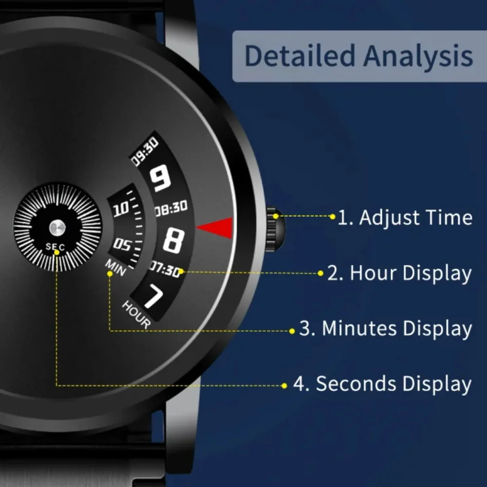 BIDEN Fashionable women's black quartz watch, unique dial, casual business watch, suitable for both men and women