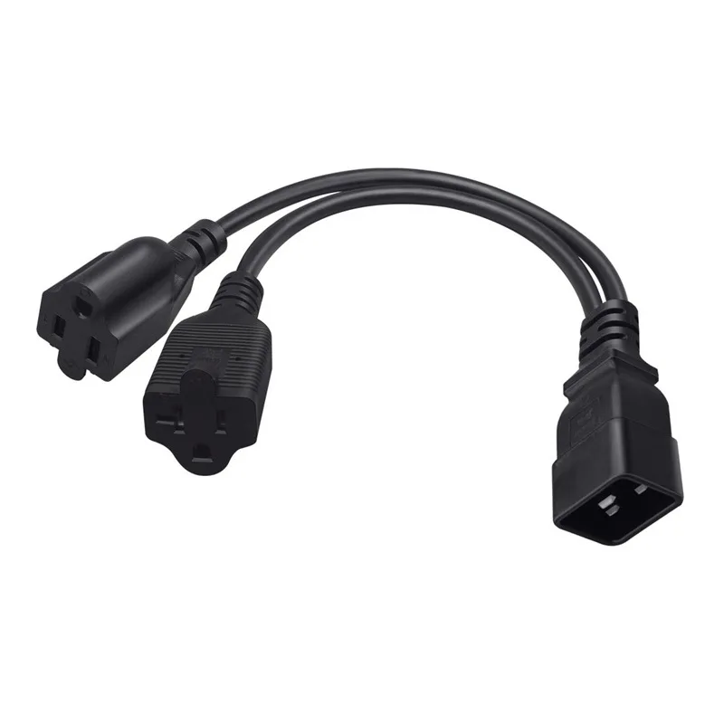 IEC320 C20 플러그 to 5-15R 5-20R 전원 익스텐션 케이블 코드, 전기 와이어 라인, US 여성 Y 분배기, PU UPS 서버 섀시 캐빈