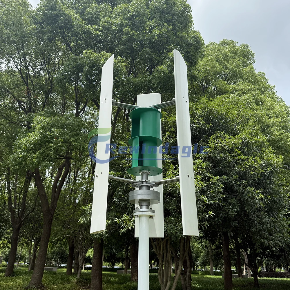 5KW 8KW 10KW Wind Power Turbine Generator 5000W 12V 24V 48V Free Energy Vertical Windmill With MPPT Hybrid Controller