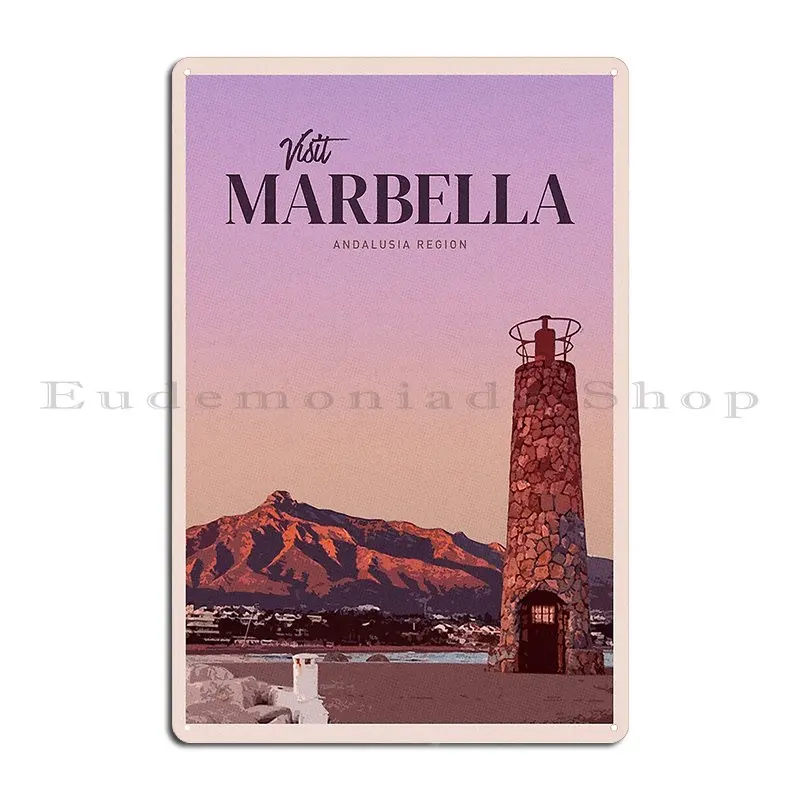 Visit Marbella Metal Sign Poster Designing Decoration Garage Living Room Living Room Tin Sign Poster