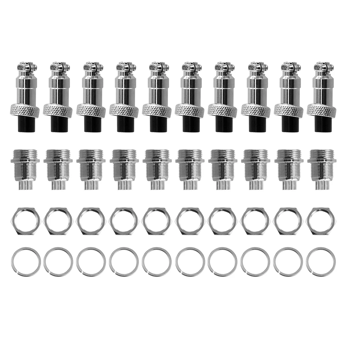 10set M12 7 Pin 12mm Aviation Connector Male + Female Circular Air Socket Plug Electrical Wire Panel Connector