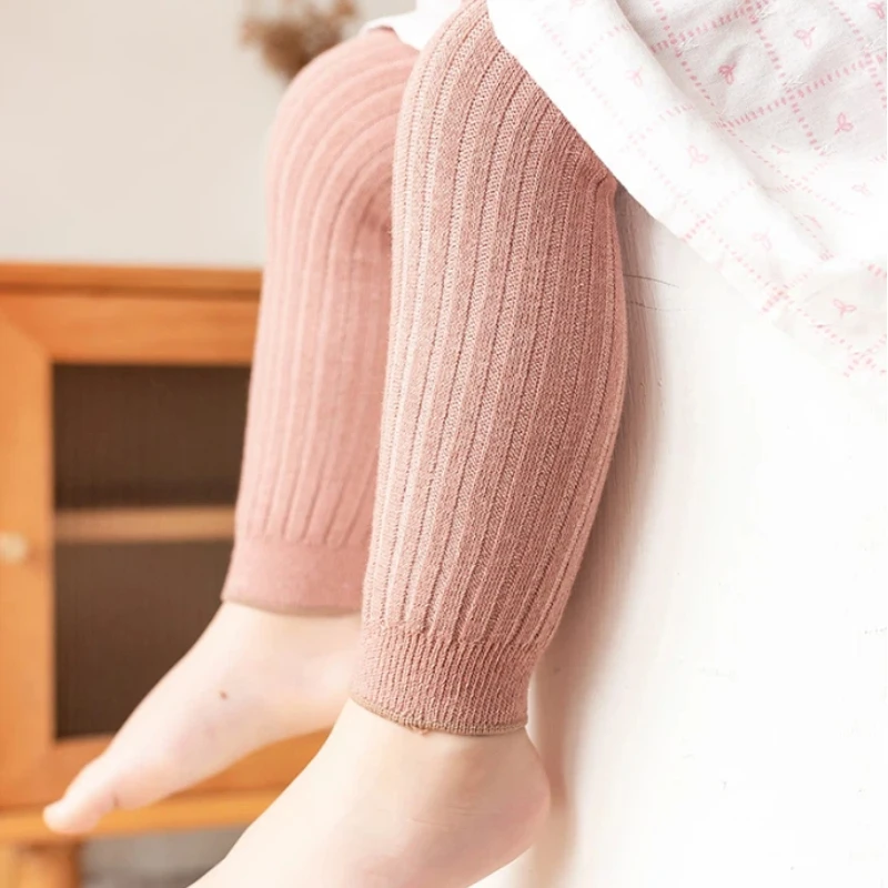 Spring Autumn Baby Girls Pants Newborn Infant Leggings Soft Cotton Stretch Kids Children Knitted Trousers For Casual Daily Wear