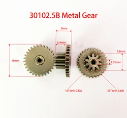 Bilayer Gears Big 30 Teeth 0.6M OD=19mm Small 10 Teeth 0.8M OD=9.75mm 30102.5B Metal Pinion 1PC