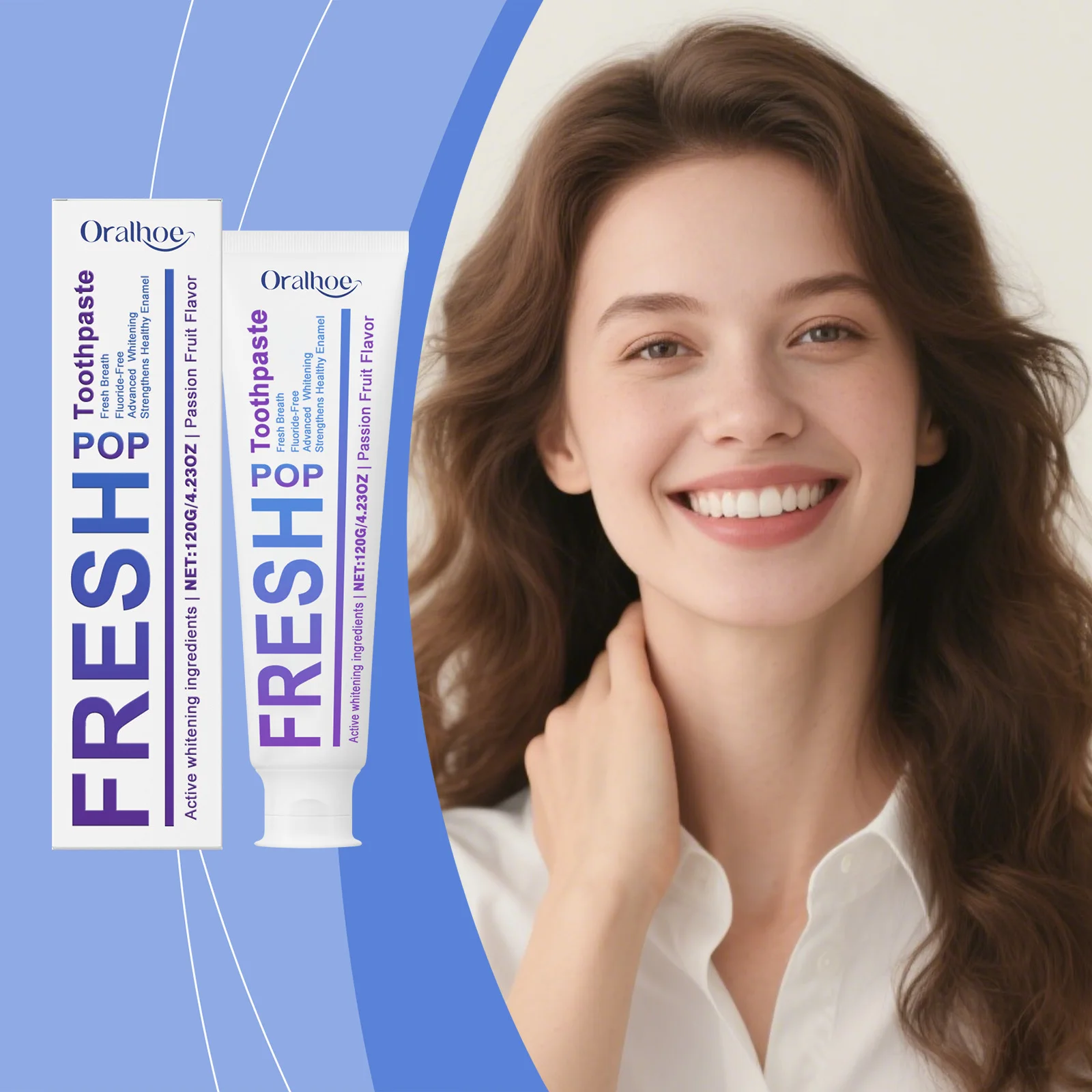 

Daily Oral Care Purple Cleaning Toothpaste Cares for Teeth Cleans Stains Tartar Freshens Breath Gentle Formula for Oral Care