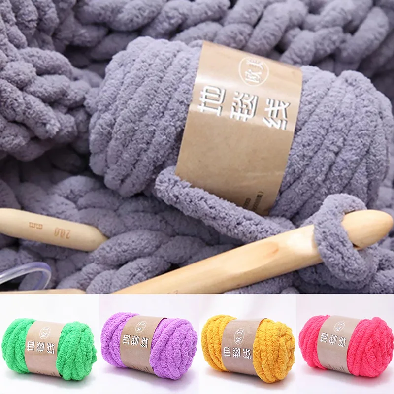 

Super Soft Bulky Thick Plush Velvet Chenille Wool, Warm Knitting, Crochet Yarn, DIY Blanket, Scarf, 250g * 2Pcs = 500g