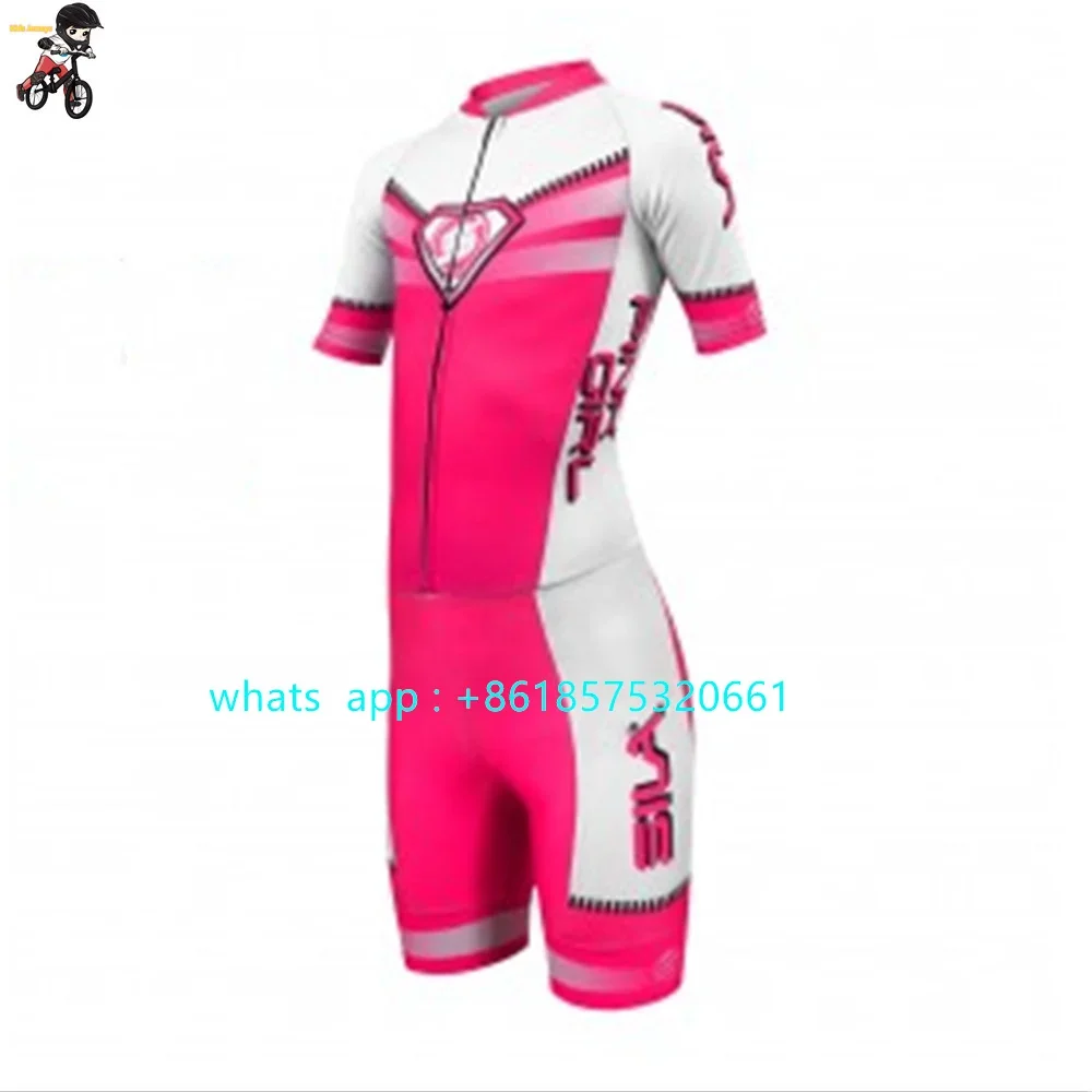 Sila Child Skating Short Sleeve Speed Skating Suit Kids Practice Training Inline Speed Skating Triathlon Race Clothing New 2023