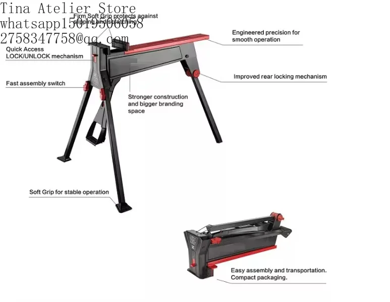 Folding Saw Horse Work Table Portable Workstation Clamping System Jaw Horse Clamp Bench