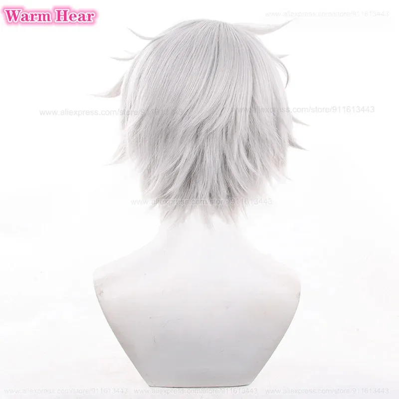 لعبة HSR Phainon الاصطناعية قصيرة 32 سنتيمتر فضي رمادي تأثيري أنيمي مقاومة للحرارة الشعر هالوين حزب الباروكات CXG7;L;87;KH;8