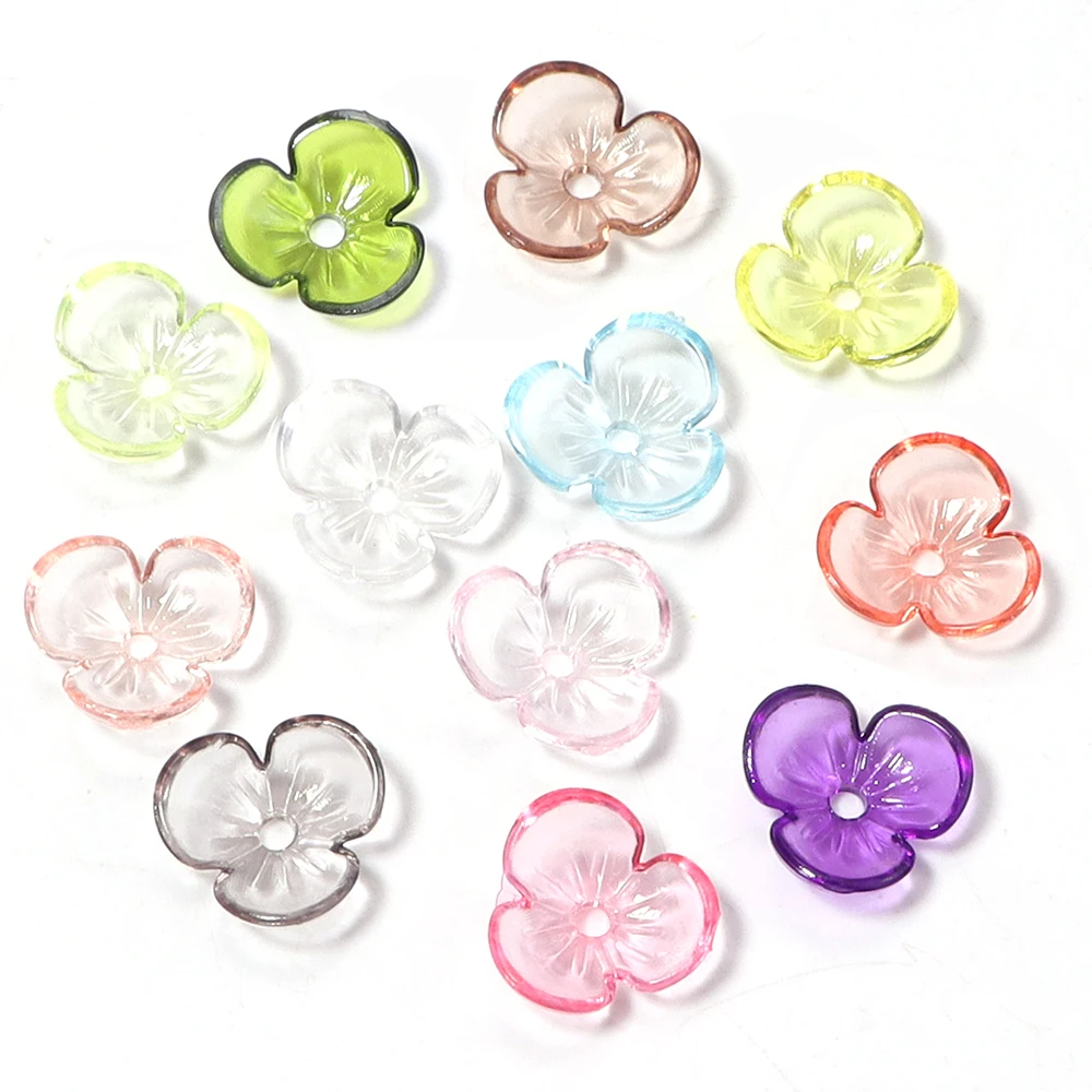 100pcs/lot Colored Flower Bead Caps Loose Spacer Resin Beads For Jewelry Making DIY Handmade Necklace Bracelet Decor Accessories image 5