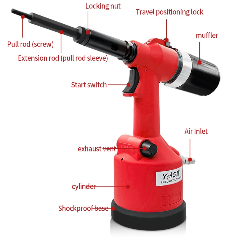 Pneumatic Riveting Nut  M3-M12 All Material Industrial Fastening Tool with 3 Year Warranty for Laboratory