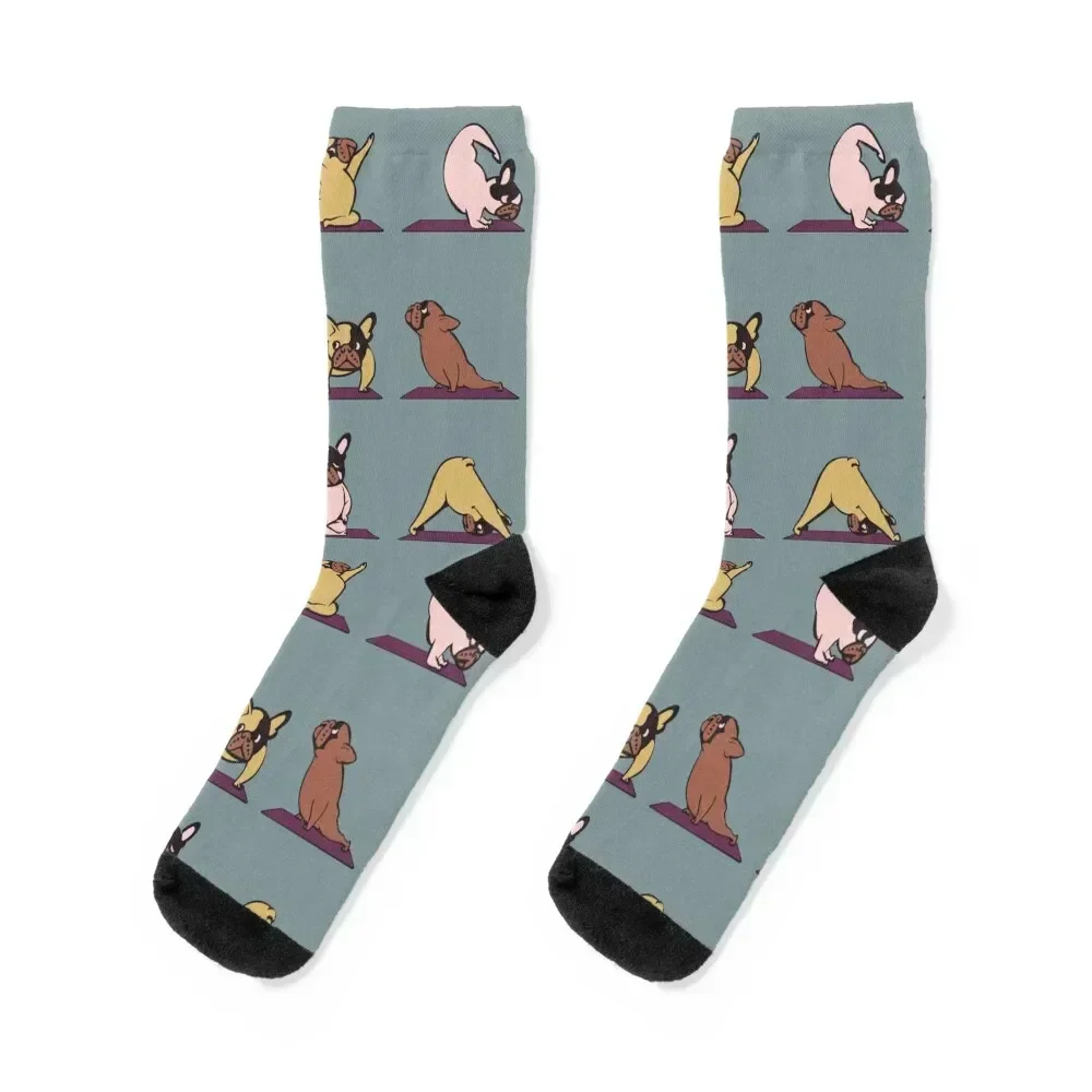 

Frenchie Yoga Socks winter gifts man with print anti-slip Mens Socks Women's