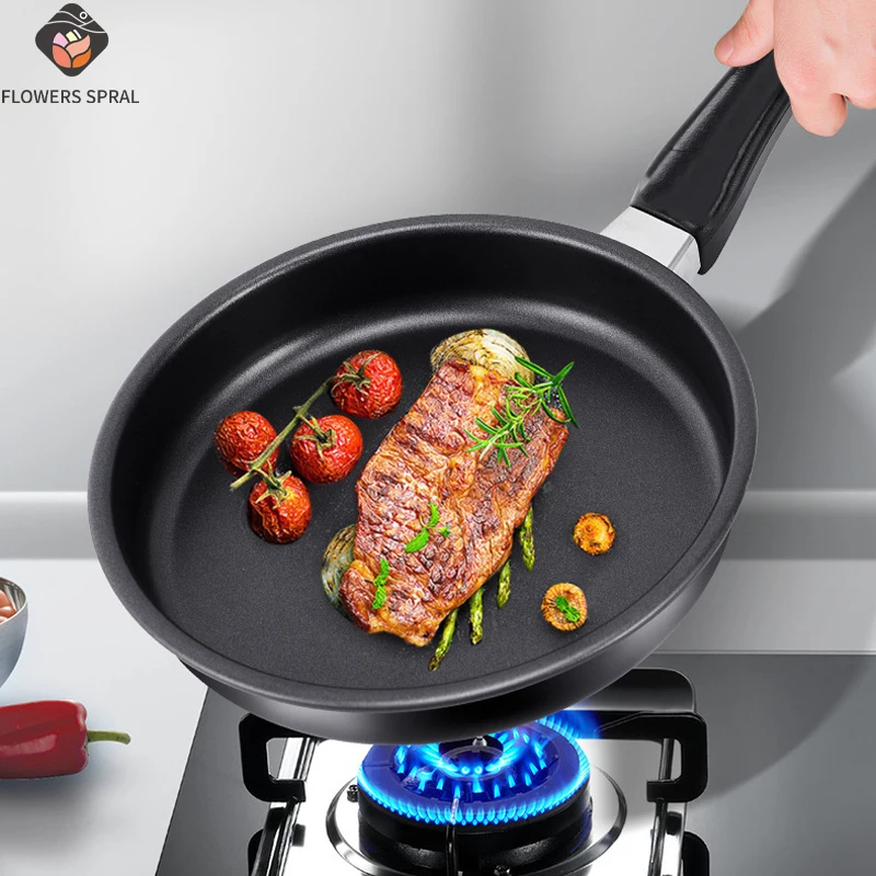 Sartén para desayuno de cocina, también puede freír carne, cutlet de pollo, etc., Compatible con estufa de gas y cocina de inducción