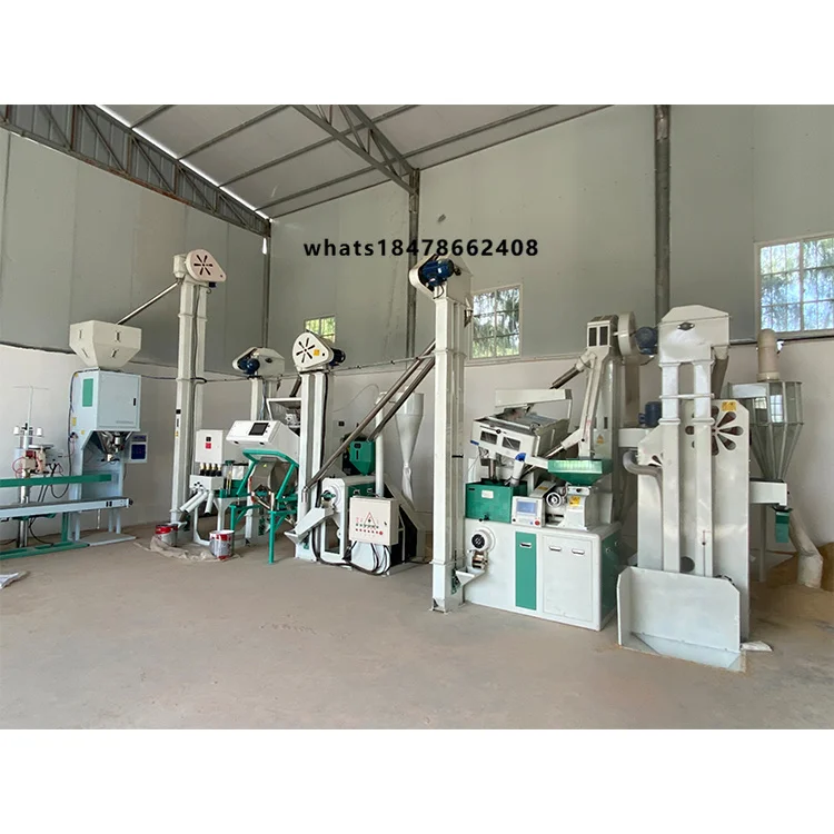 15t/day Rice Milling Machine with Rice Packager Horizontal 5 In1 Combined House Hold Rice Mill Machines