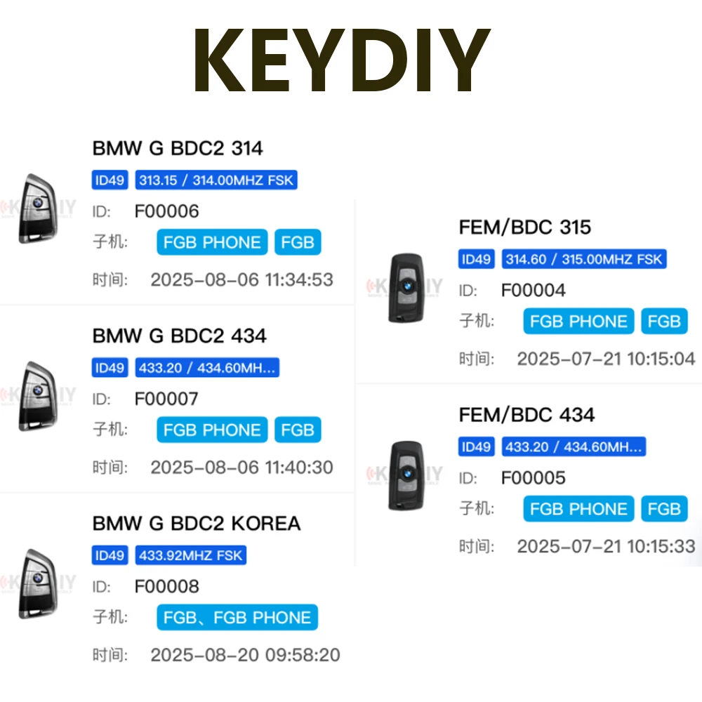 กุญแจรีโมทรถยนต์ Great CAS4+/FEM/BDC BDC2 BDC03 F/G/U Chassis KEYDIY PCB 315/434MHz ID49 สำหรับ BMW G01 G02 G08 G30 G31 G38 1 3 5 7