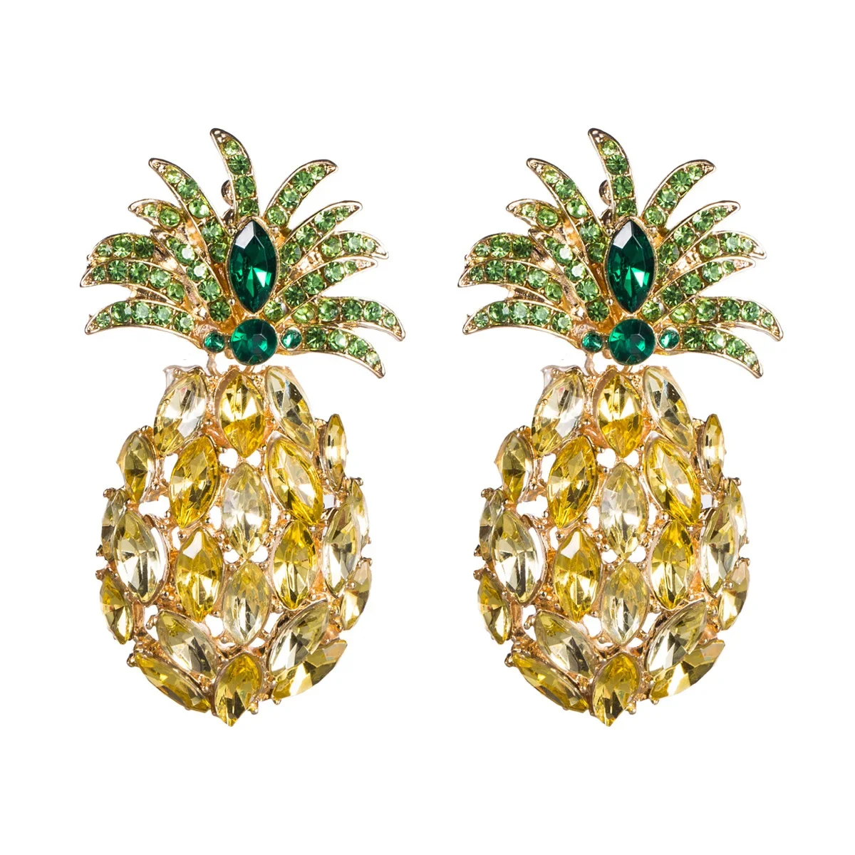 Trend Bohemian Tassel Statement Earrings Jewelry Sparkling Rhinestone Pineapple Dangle Earrings For Woman Party