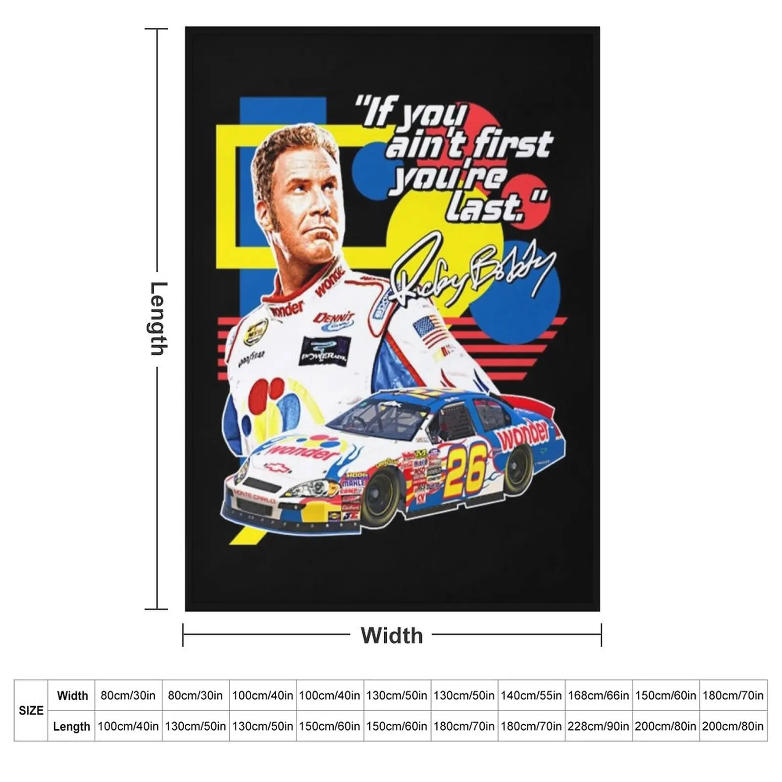 Ricky Bobby Throw Blanket couch cozy soft plush fuzzy picnic outdoor blanket