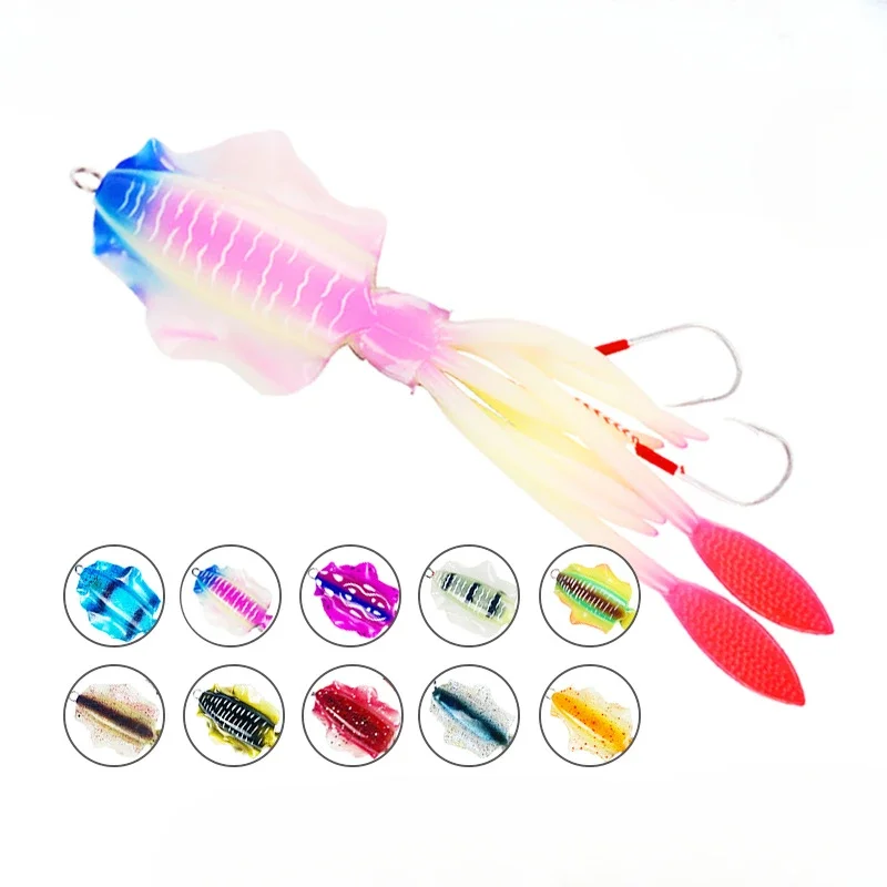 

Deep Sea Boat Fishing Squid Bait UV120gLuminous Octopus Biomimetic Soft Bait Squid Squid Jigs ForFreshwater Wobbler Fishing Gear