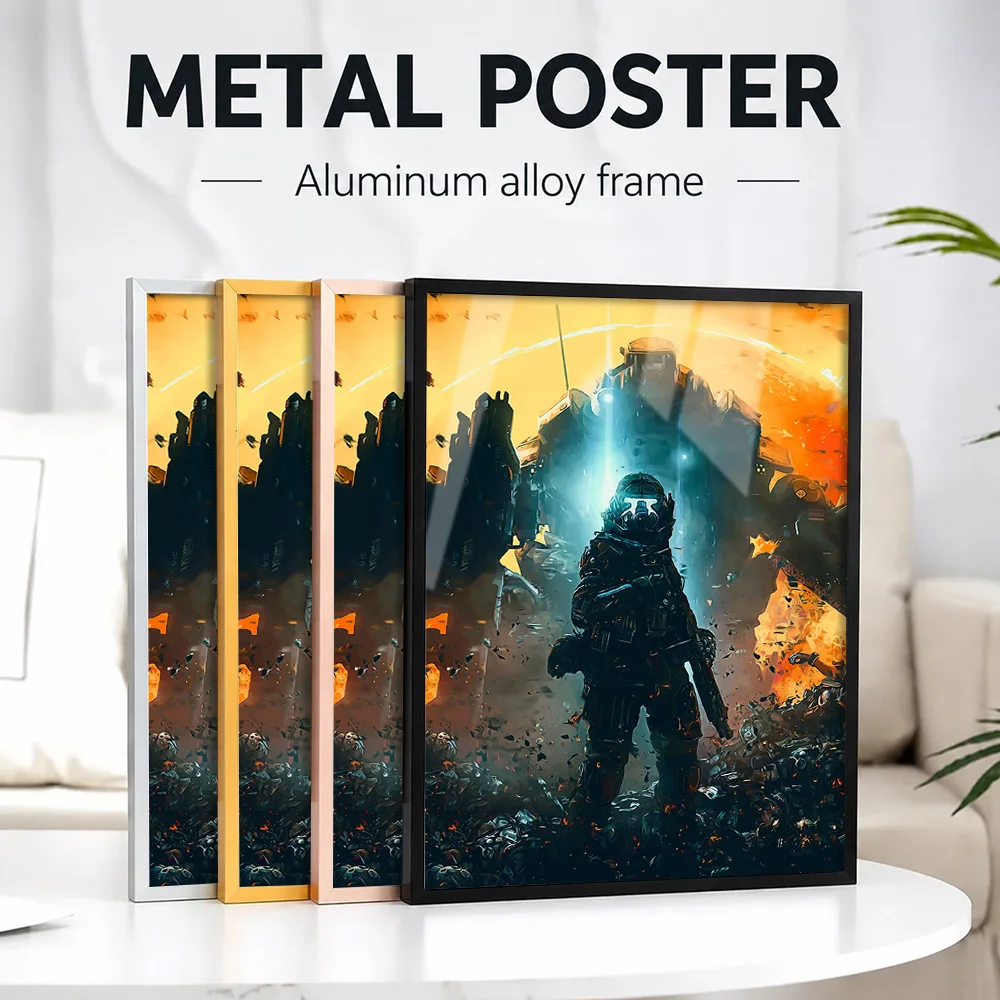 Titanfall Framed Metal Print Customized Photo Futuristic Sci Fi Style Wall Art For Living Room And Bedroom Technology Fan Gift