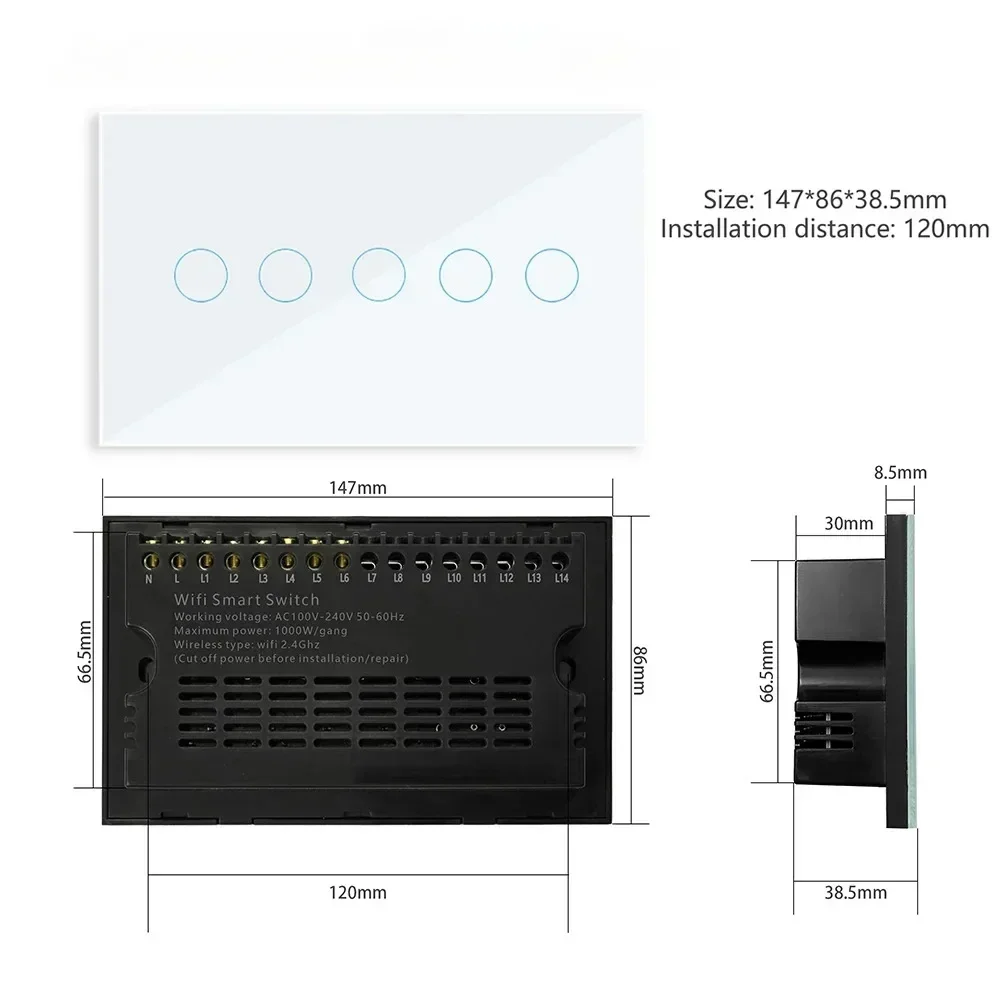 Melery 147 ZigBee Smart Light Switch TouchGlass Panel Wireless Interuptor 4/5/6 Gang Remote Control Alexa Google Home appliance