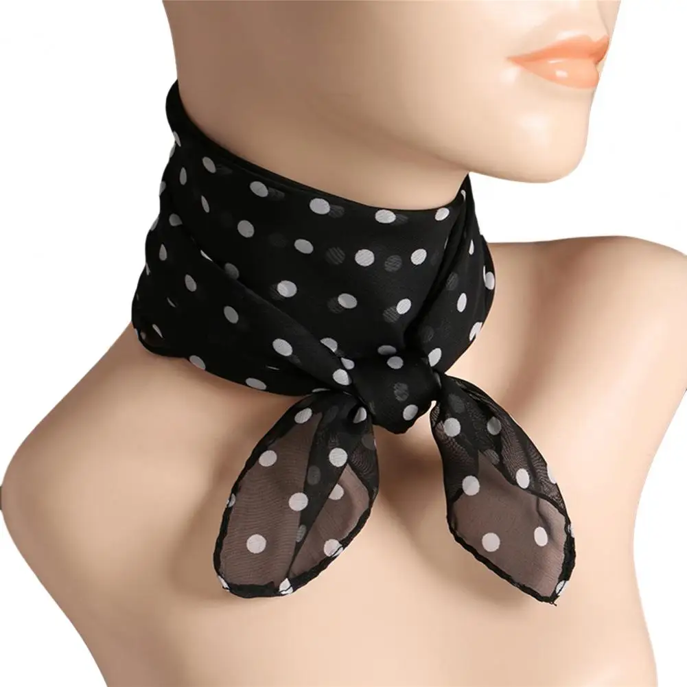 Summer Fashion Chiffon polka Dot Scarf Ladies Head Neck square Scarf Shawls Female HAir Ties Bands Neckerchief Shawls