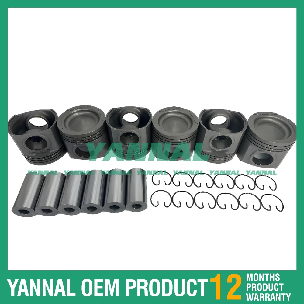 Excellent quality 6PCS Piston Kit 4095489 4089357 4095490 4006176 4006175 For Cummins QSK23 Engine