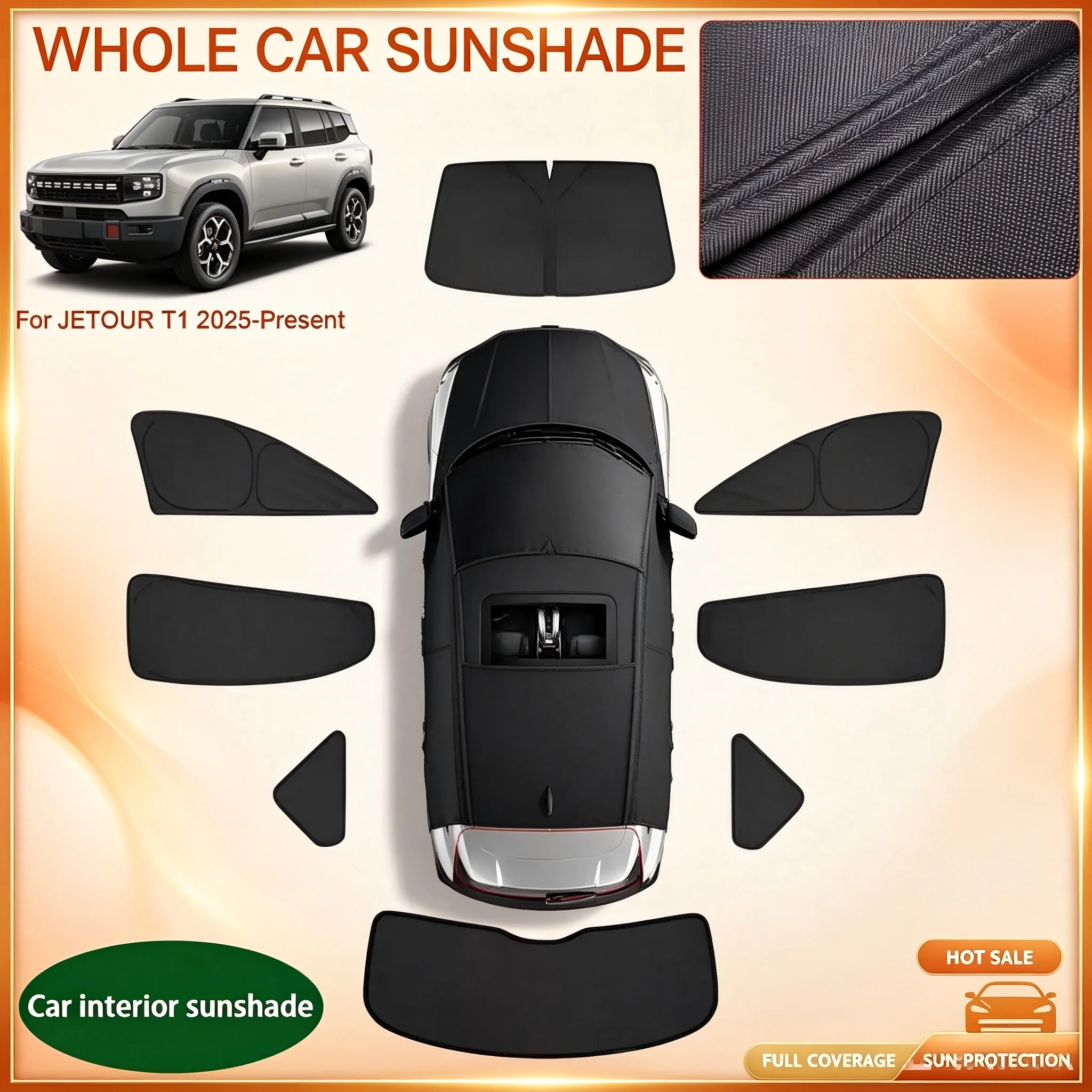 Magnetic Privacy Window Sunshade UV Heat Insulation Cover For JETOUR T1 2025+ Offroad SUV Interior Parts