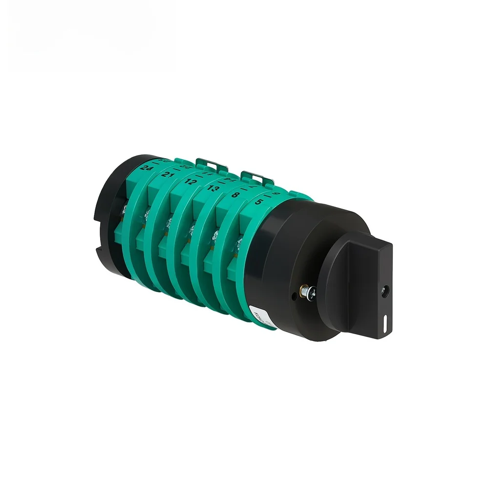 Gas Shielded Welding Equipment Rotary Switch KDHC 32/6X10 6 10-Gear 6-Section AC240V/440V 32A Plastic Green Housing