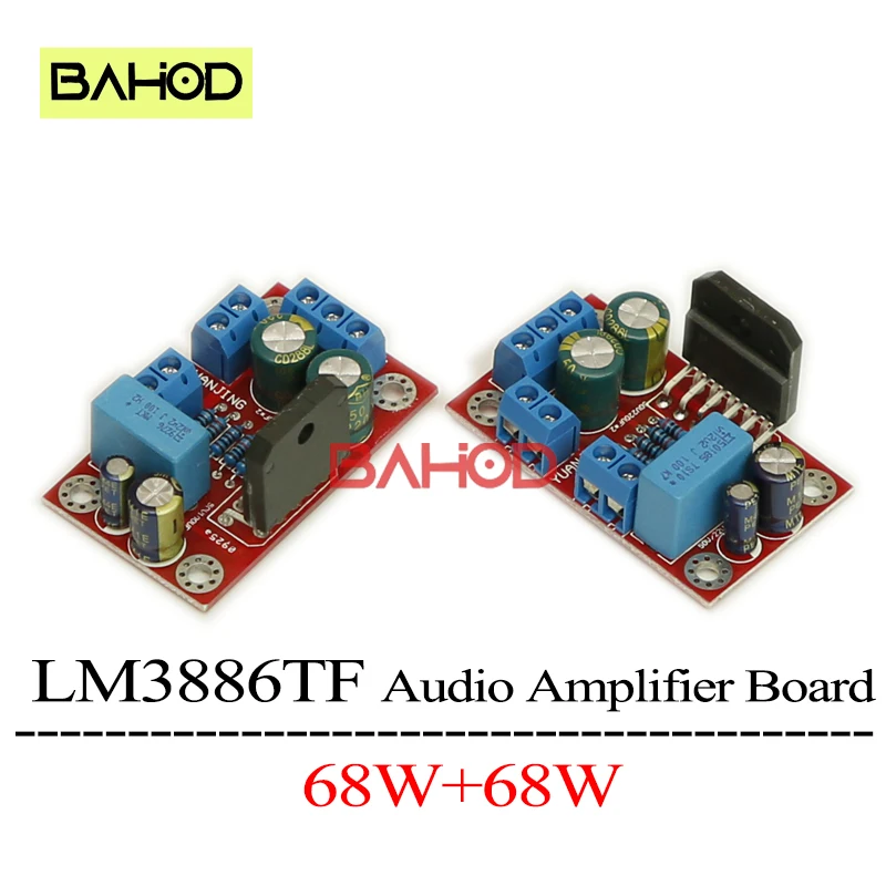 BAHOD LM3886TF Audio Amplifier Board 68W+68W Dual Channel Audiophile HIFI Amplifier Board