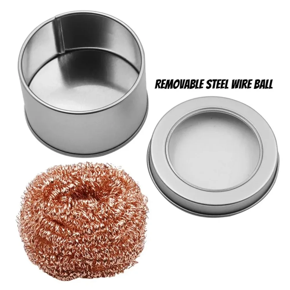 Cleaner Ball Cleaning Ball Desoldering Soldering Iron Mesh Filter Cleaning Nozzle Tip Copper Wire Metal Dross Box Clean Bal view 5