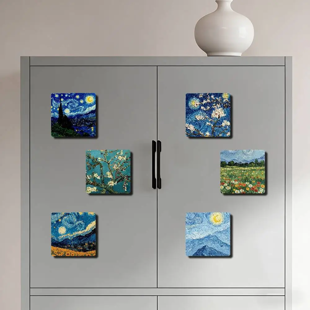 Van Gogh Oil Painting Refrigerator Magnets For Dishwasher/ Refrigerator/ Freezer, Whimsical Kitchen Decor
