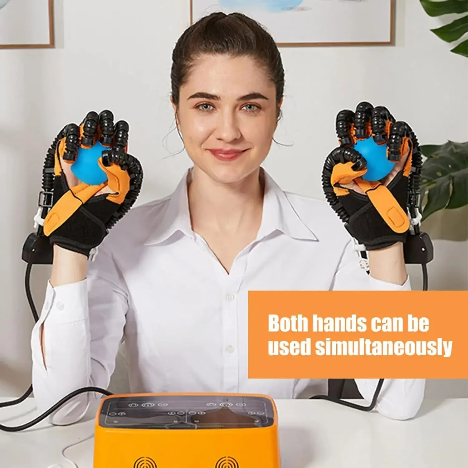 

Finger Exerciser Both hands Stroke Mirroring Rehabilitation Robot Gloves Hand Hemiplegia Cerebral Infarction Training Equipment